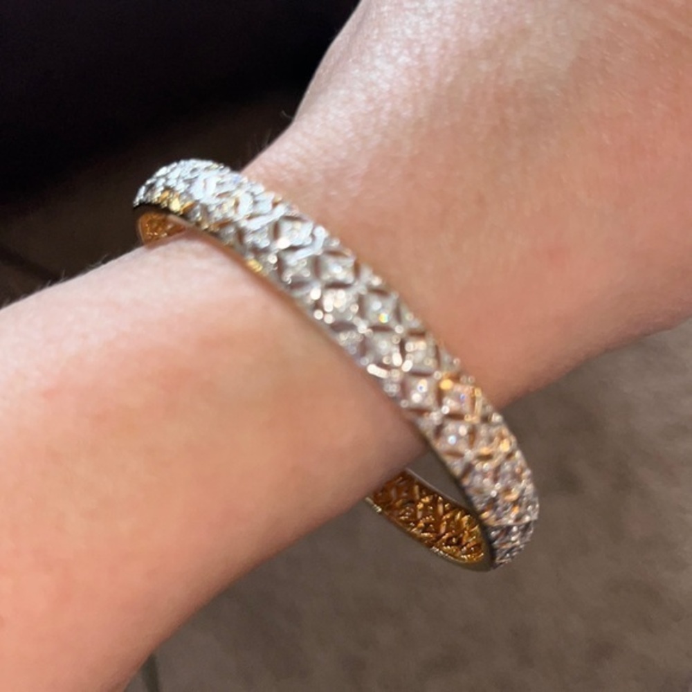 Gold with Austrian crystal bangle bracelet